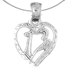 Sterling Silver Heart Pendant (Rhodium or Yellow Gold-plated)