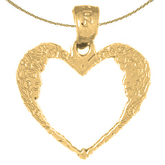 Sterling Silver Moon Heart Pendant (Rhodium or Yellow Gold-plated)