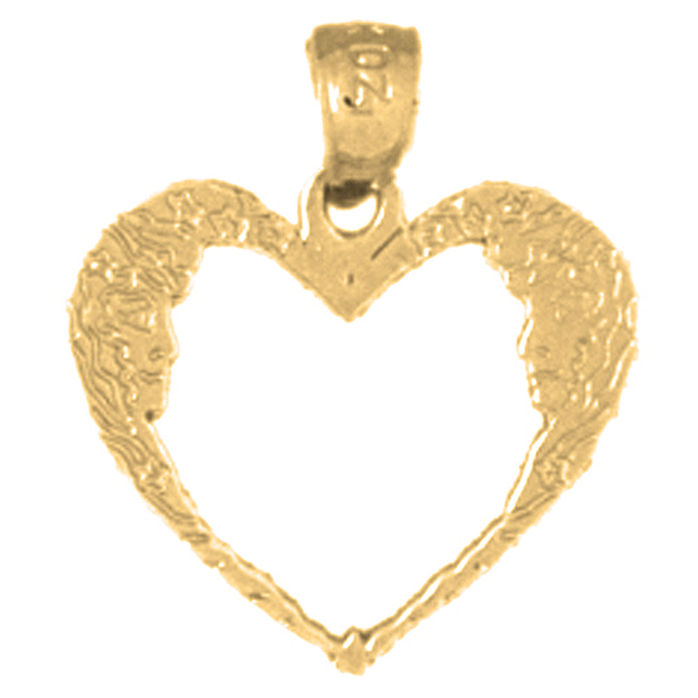 Yellow Gold-plated Silver Moon Heart Pendant
