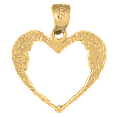 Yellow Gold-plated Silver Moon Heart Pendant