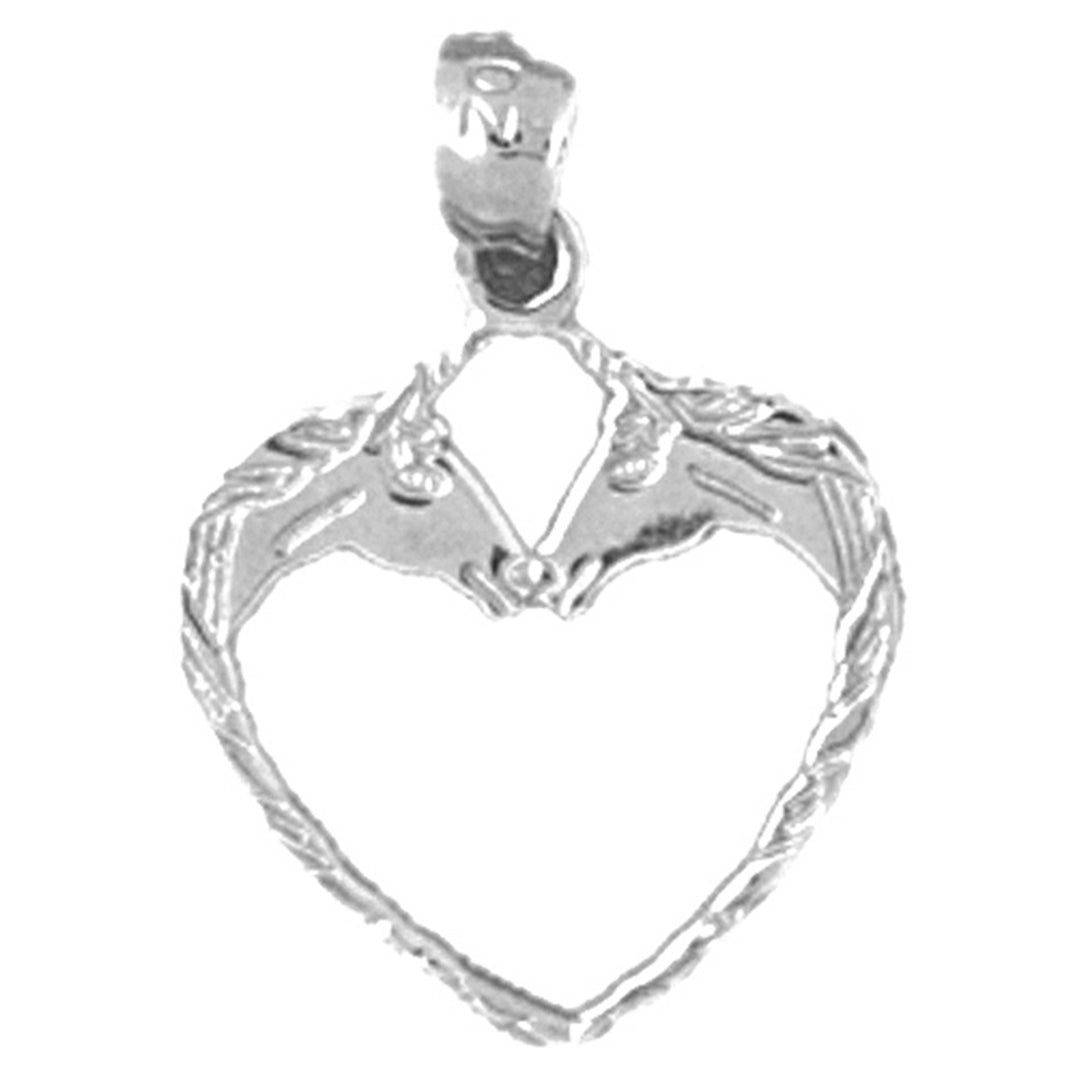 Sterling Silver Horse Heart Pendant