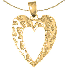 Sterling Silver Heart Pendant (Rhodium or Yellow Gold-plated)