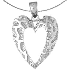 Sterling Silver Heart Pendant (Rhodium or Yellow Gold-plated)