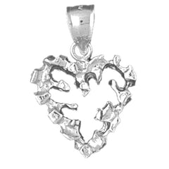 Sterling Silver Nugget Heart Pendant