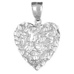Sterling Silver Nugget Heart Pendant