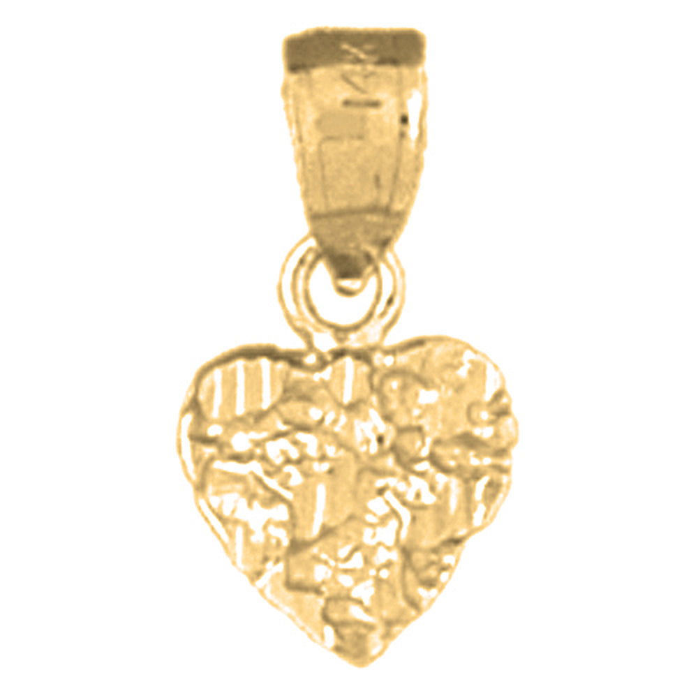 Yellow Gold-plated Silver Nugget Heart Pendant