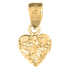 Yellow Gold-plated Silver Nugget Heart Pendant