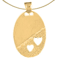 Sterling Silver Heart Pendant (Rhodium or Yellow Gold-plated)