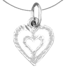 Sterling Silver Heart Pendant (Rhodium or Yellow Gold-plated)