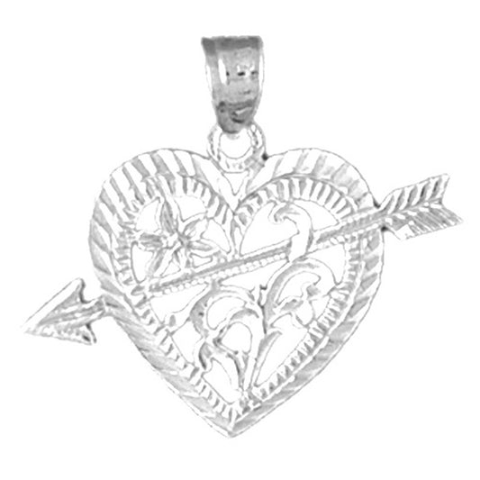 Sterling Silver Heart With Arrow Pendant