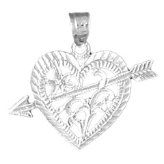 Sterling Silver Heart With Arrow Pendant