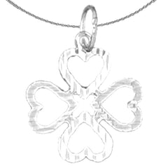 Sterling Silver Valentine Heart Pendant (Rhodium or Yellow Gold-plated)