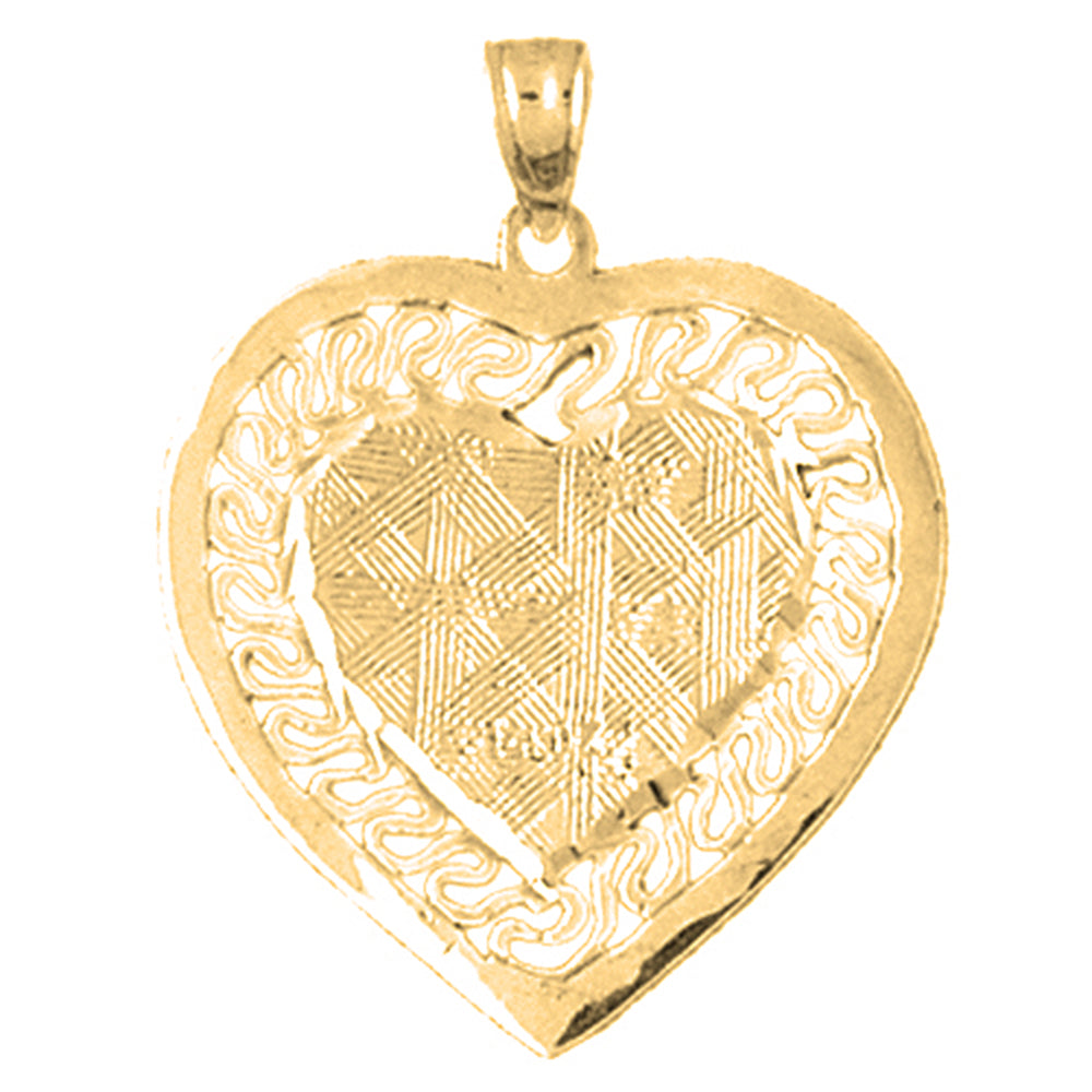 Yellow Gold-plated Silver Heart Pendant