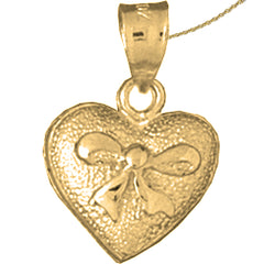 Sterling Silver Heart Pendant (Rhodium or Yellow Gold-plated)