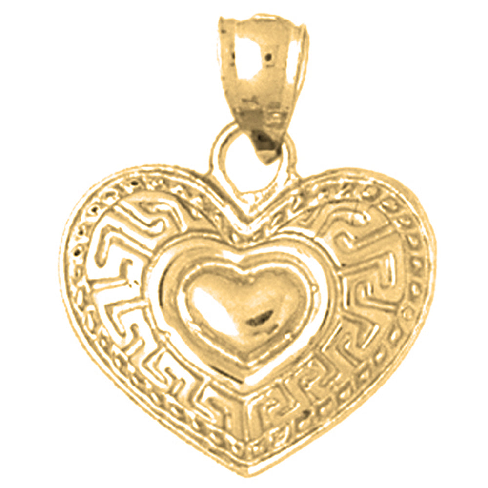 Yellow Gold-plated Silver Heart Pendant