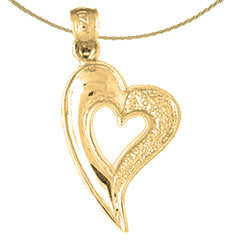 Sterling Silver Heart Pendant (Rhodium or Yellow Gold-plated)