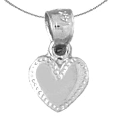 Sterling Silver Heart Pendant (Rhodium or Yellow Gold-plated)