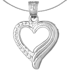 Sterling Silver Heart Pendant (Rhodium or Yellow Gold-plated)