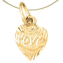 Sterling Silver Heart Pendant (Rhodium or Yellow Gold-plated)
