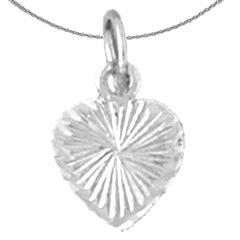 Sterling Silver Heart Pendant (Rhodium or Yellow Gold-plated)