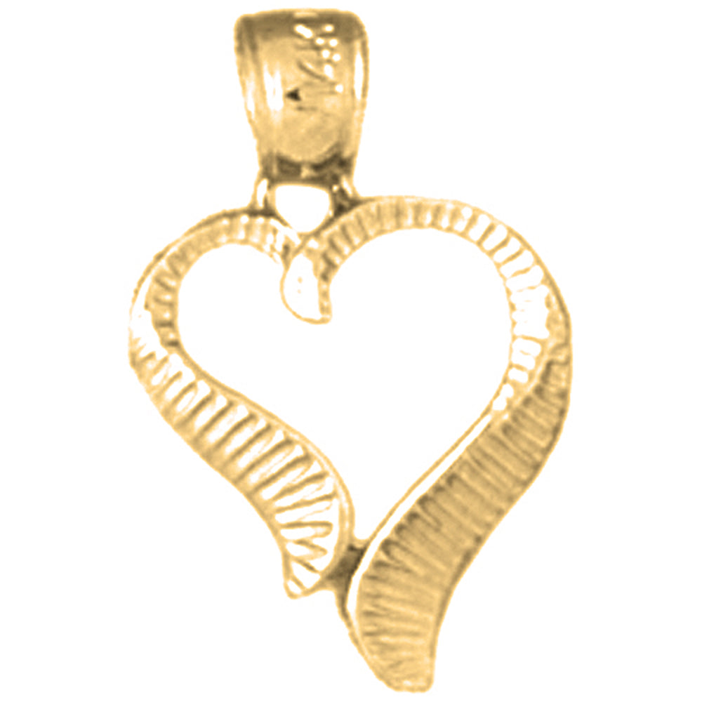 Yellow Gold-plated Silver Heart Pendant