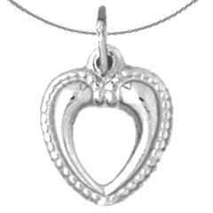 Sterling Silver Heart Pendant (Rhodium or Yellow Gold-plated)
