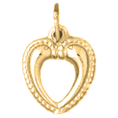 Yellow Gold-plated Silver Heart Pendant