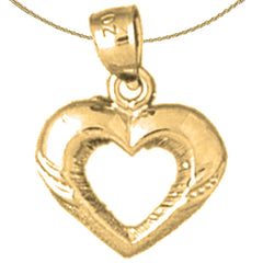 Sterling Silver Heart Pendant (Rhodium or Yellow Gold-plated)