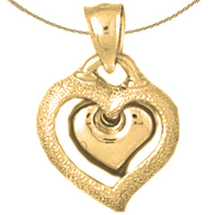 Sterling Silver Heart Pendant (Rhodium or Yellow Gold-plated)