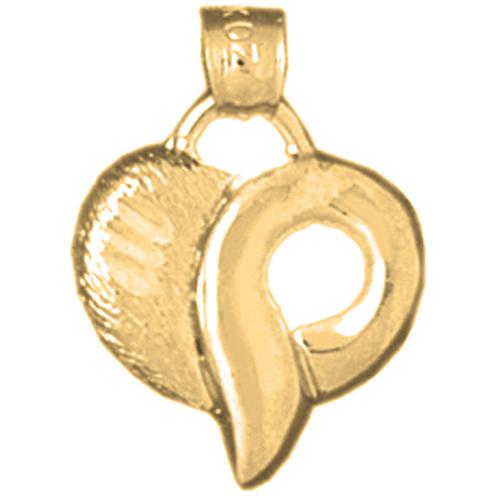 Yellow Gold-plated Silver Heart Pendant