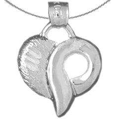 Sterling Silver Heart Pendant (Rhodium or Yellow Gold-plated)