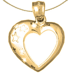 Sterling Silver Heart Pendant (Rhodium or Yellow Gold-plated)