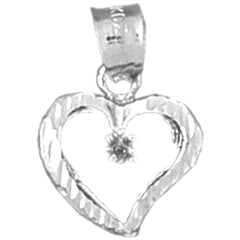 Sterling Silver Heart With Mounting Pendant