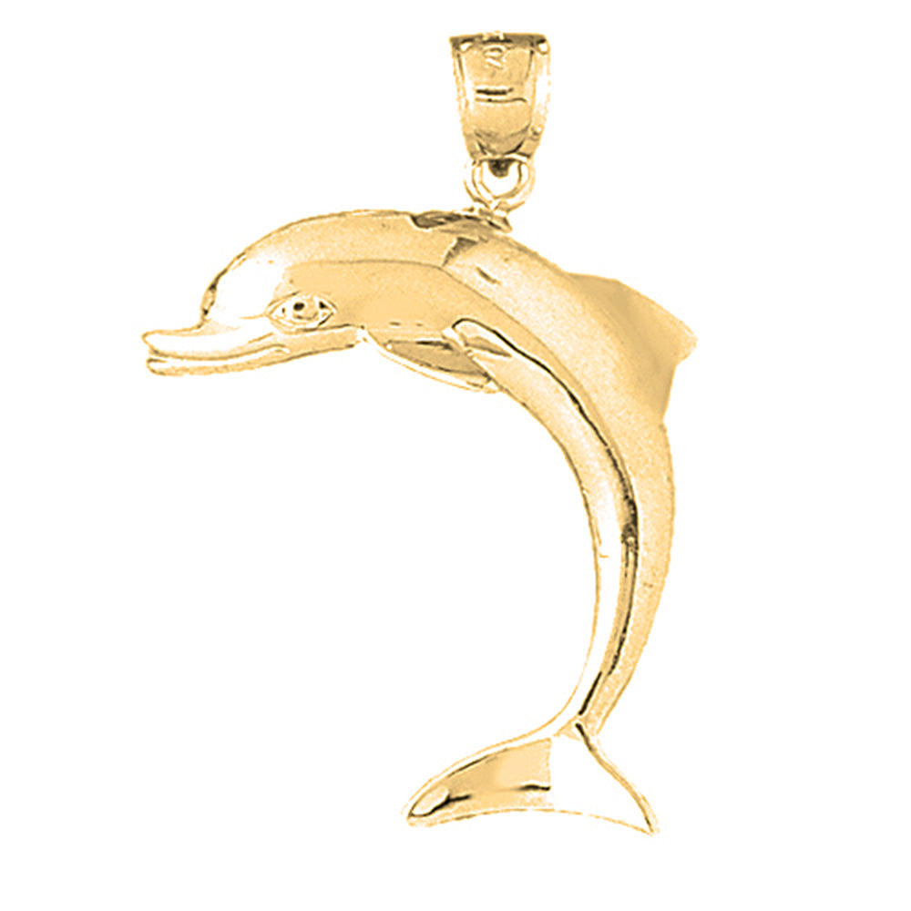 Yellow Gold-plated Silver Dolphin Pendant