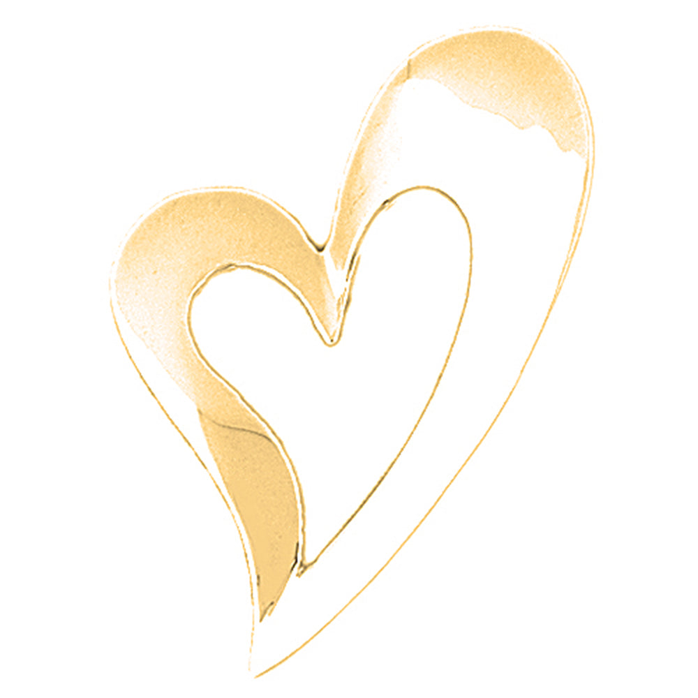 Yellow Gold-plated Silver Heart Pendant