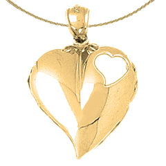 Sterling Silver Heart Pendant (Rhodium or Yellow Gold-plated)
