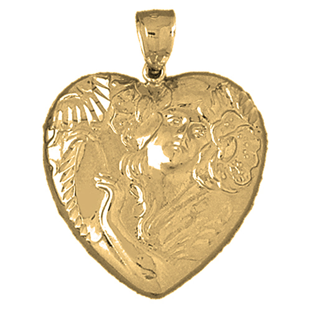 Yellow Gold-plated Silver Heart Pendant