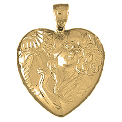 Yellow Gold-plated Silver Heart Pendant