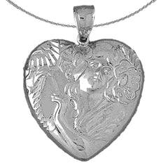 Sterling Silver Heart Pendant (Rhodium or Yellow Gold-plated)