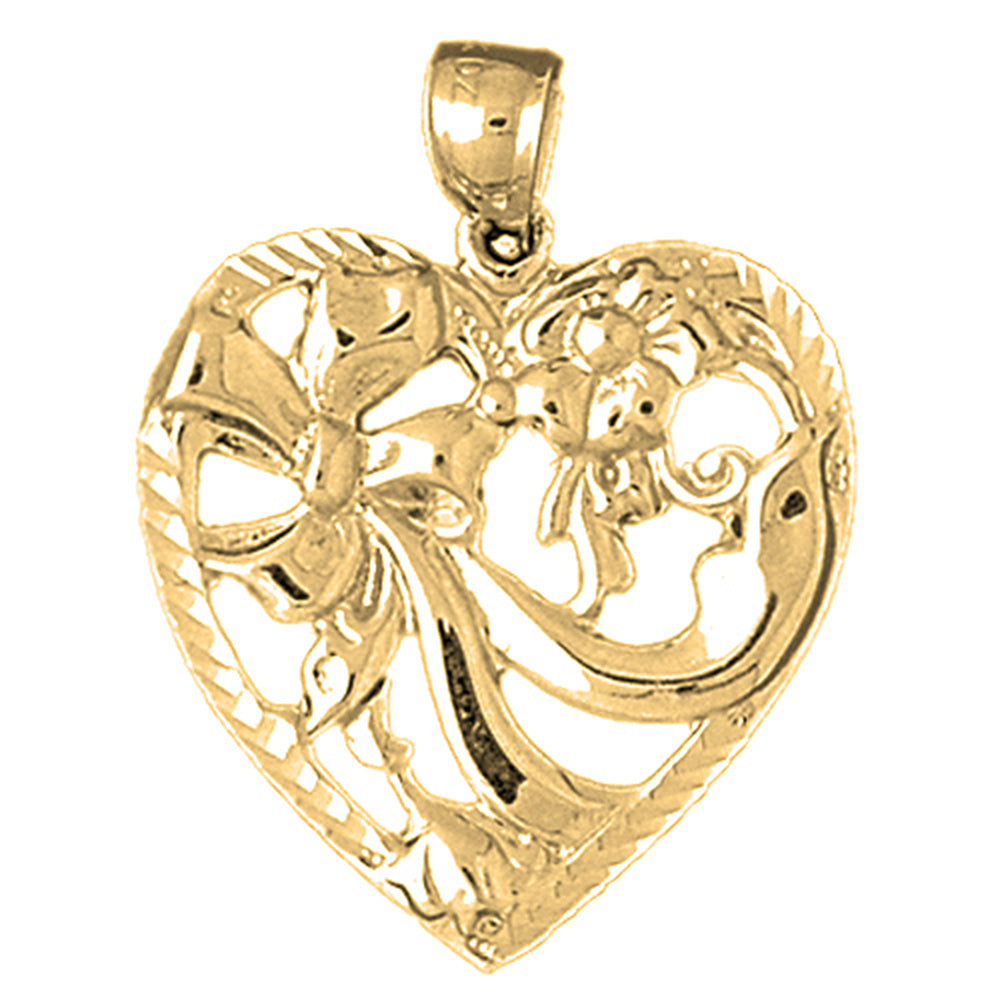 Yellow Gold-plated Silver Heart Pendant