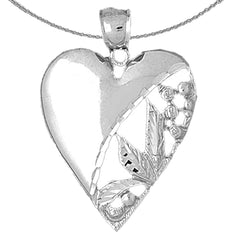 Sterling Silver Heart Pendant (Rhodium or Yellow Gold-plated)