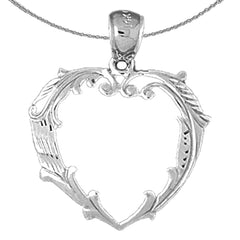 Sterling Silver Heart Pendant (Rhodium or Yellow Gold-plated)