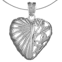 Sterling Silver Heart Pendant (Rhodium or Yellow Gold-plated)