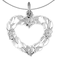 Sterling Silver Heart Pendant (Rhodium or Yellow Gold-plated)