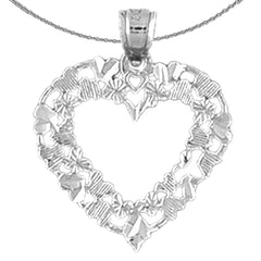 Sterling Silver Heart Pendant (Rhodium or Yellow Gold-plated)