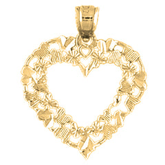 Yellow Gold-plated Silver Heart Pendant