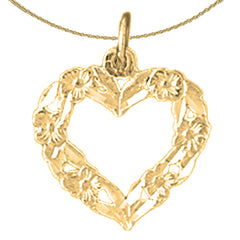 Sterling Silver Heart Pendant (Rhodium or Yellow Gold-plated)