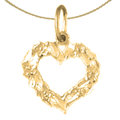 Sterling Silver Heart Pendant (Rhodium or Yellow Gold-plated)