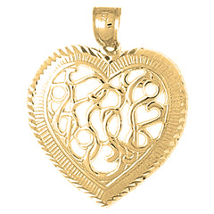 Yellow Gold-plated Silver Heart Pendant