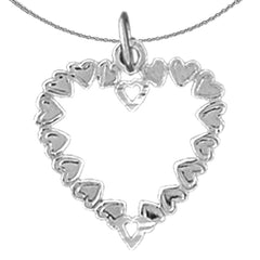 Sterling Silver Heart Pendant (Rhodium or Yellow Gold-plated)